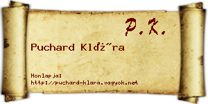 Puchard Klára névjegykártya