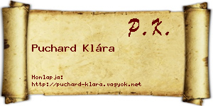 Puchard Klára névjegykártya